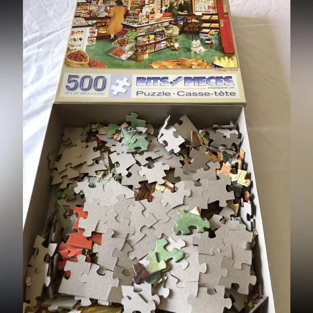 Bits And Pieces 500 Pc Puzzle “Village Shop” - Complete